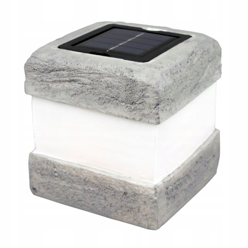 Lampa solarna LED KAMIEŃ do ogrodu, na taras szara