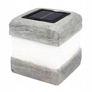 Lampa solarna LED KAMIEŃ do ogrodu, na taras szara